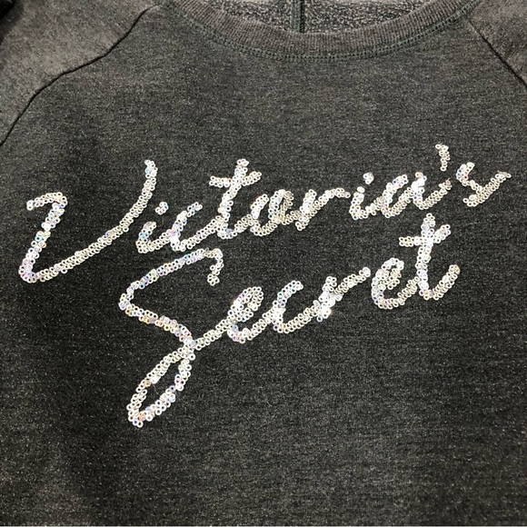 Victoria’s Secret charcoal sweater small sequins distressed - Picture 11 of 12